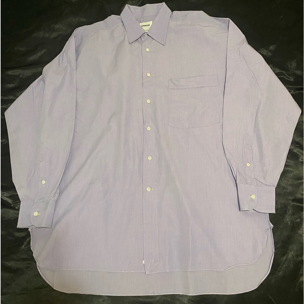 LORENZINI Shirt (L, Purple/Solid, Cotton)
